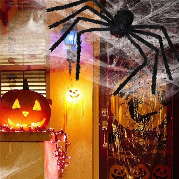 Halloween Giant Spider Decorations Outdoor: 2 Pack 5 Ft. Large Spiders - Picture 6 of 6